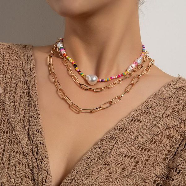 chokers colorful polymer clay acrylic beads thick chains pearl choker necklaces women multilayer geometric clavicle necklace jewelry, Golden;silver
chokers colorful polymer clay acrylic beads thick chains pearl choker necklaces women multilayer geometric clavicle necklace jewelry, Golden;silver