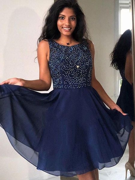 navy blue short dress sleeveless a-line homecoming party dresses robe de soireee custom made, Black
navy blue short dress sleeveless a-line homecoming party dresses robe de soireee custom made, Black