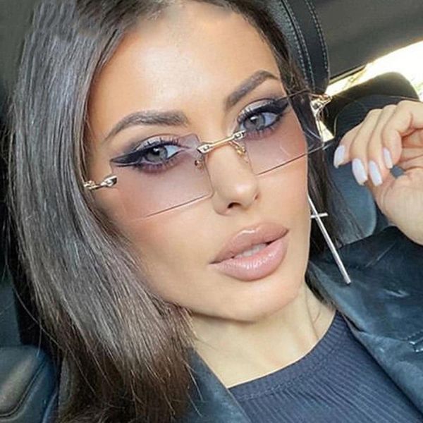 sunglasses designer rimless women men fashion rectangle metal frame eyewear outdoor street beat glasses, White;black
sunglasses designer rimless women men fashion rectangle metal frame eyewear outdoor street beat glasses, White;black