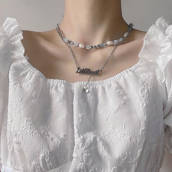 pendant necklaces origin summer statement freshwater pearl beaded necklace for women double-layer letter metal asymmetry jewelry, Silver
pendant necklaces origin summer statement freshwater pearl beaded necklace for women double-layer letter metal asymmetry jewelry, Silver