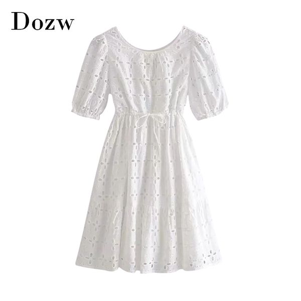 embroidery white elegant dress o neck lantern short sleeve casual mini dress sashes hollow out fashion cotton dress lady 210414, Black;gray
embroidery white elegant dress o neck lantern short sleeve casual mini dress sashes hollow out fashion cotton dress lady 210414, Black;gray
