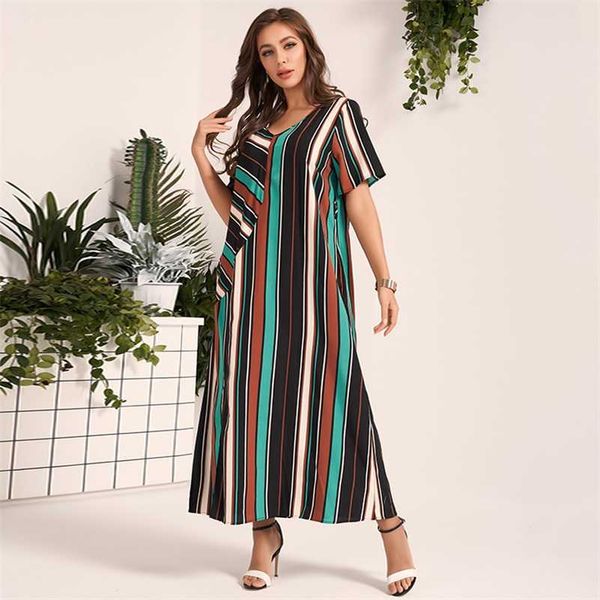 summer long maxi dress women multi-color striped chiffon belt pocket casual fashion v-neck short sleeve loose robes 211028, Black
summer long maxi dress women multi-color striped chiffon belt pocket casual fashion v-neck short sleeve loose robes 211028, Black