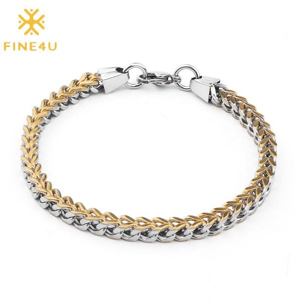 link, chain fine4u b355 retro style mens stainless steel square wheat bracelet vintage 5mm wide curb, Black
link, chain fine4u b355 retro style mens stainless steel square wheat bracelet vintage 5mm wide curb, Black