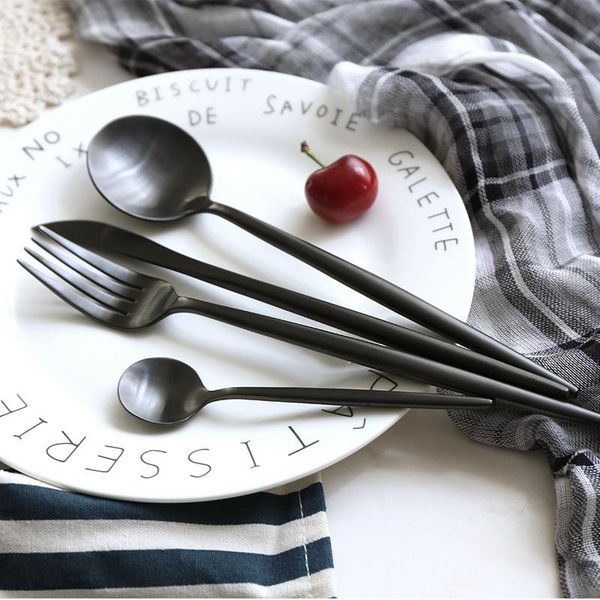 dinnerware sets 2021 matte black cutlery set silverware 304 stainless steel spoons forks and knives drop
dinnerware sets 2021 matte black cutlery set silverware 304 stainless steel spoons forks and knives drop