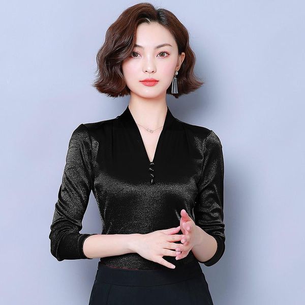 women's blouses & shirts v-neck long-sleeved solid color bottoming shirt women autumn coat korean slim plus size blusas mujer de moda, White
women's blouses & shirts v-neck long-sleeved solid color bottoming shirt women autumn coat korean slim plus size blusas mujer de moda, White
