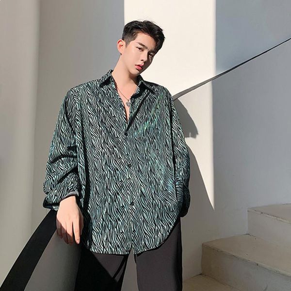 korean style fashion men's green black leopard long sleeve loose casual shirts for hair stylish singer spring summer, White;black
korean style fashion men's green black leopard long sleeve loose casual shirts for hair stylish singer spring summer, White;black