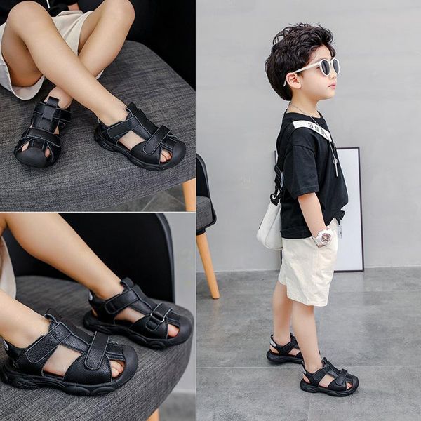sandals children shoes 2021 summer genuine leather sandal boy's beach toe protection baby, Black;red
sandals children shoes 2021 summer genuine leather sandal boy's beach toe protection baby, Black;red