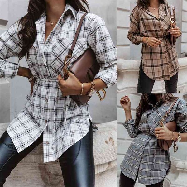 women's shirt oversized autumn plaid cotton blends long sleeve female shirts loose single breasted plus size women blouse 210401, White
women's shirt oversized autumn plaid cotton blends long sleeve female shirts loose single breasted plus size women blouse 210401, White