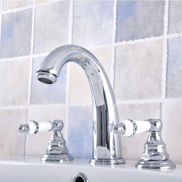 polished chrome brass deck mounted dual handles widespread bathroom 3 holes basin faucet mixer water taps mnf537 sink faucets
polished chrome brass deck mounted dual handles widespread bathroom 3 holes basin faucet mixer water taps mnf537 sink faucets