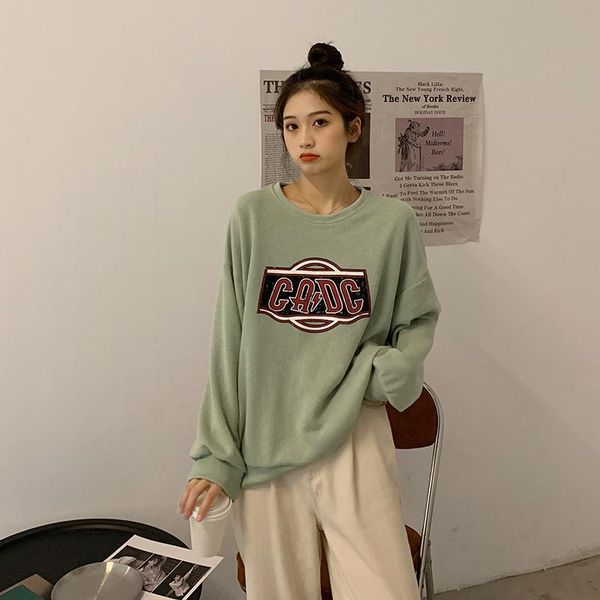 women's hoodies & sweatshirts 2021 letter printing round neck long sleeve clothing autumn korean style loose all-match sweatshirt women, Black
women's hoodies & sweatshirts 2021 letter printing round neck long sleeve clothing autumn korean style loose all-match sweatshirt women, Black