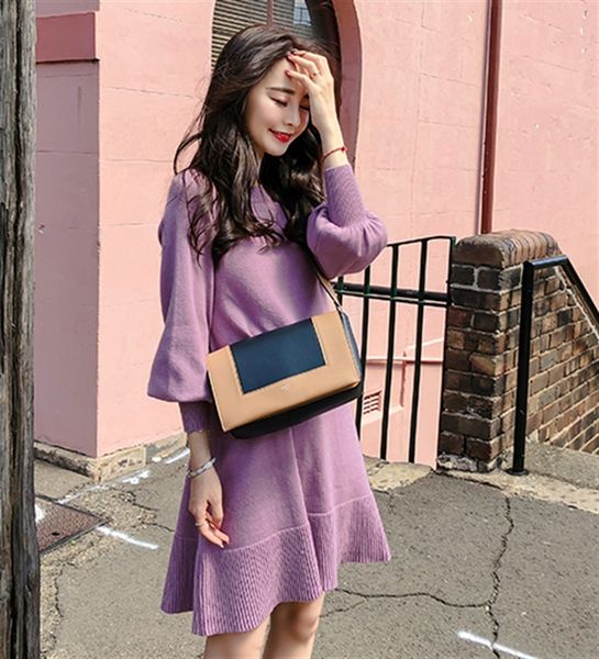 women's sweaters autumn winter women dress femme lantern sleeve knitting loose casual knited warm mini 642k, White;black
women's sweaters autumn winter women dress femme lantern sleeve knitting loose casual knited warm mini 642k, White;black