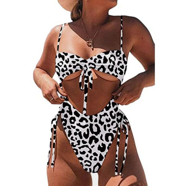 women's swimwear leopard print high waist swimsuit women push up bandage padded one piece bathing suit bikini set maillot de bain femme, White;black
women's swimwear leopard print high waist swimsuit women push up bandage padded one piece bathing suit bikini set maillot de bain femme, White;black