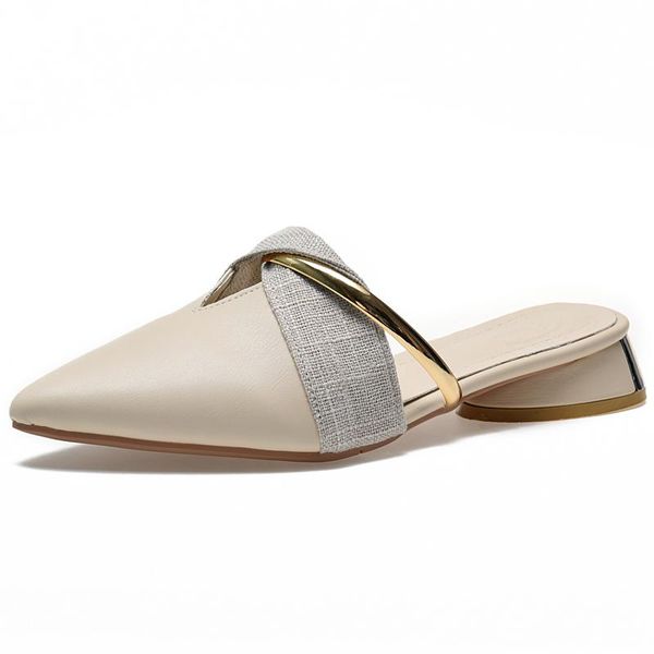 slippers elegant low heel women mules summer pointed-toe ladies slip on leisure office shoes beige pumps female, Black
slippers elegant low heel women mules summer pointed-toe ladies slip on leisure office shoes beige pumps female, Black