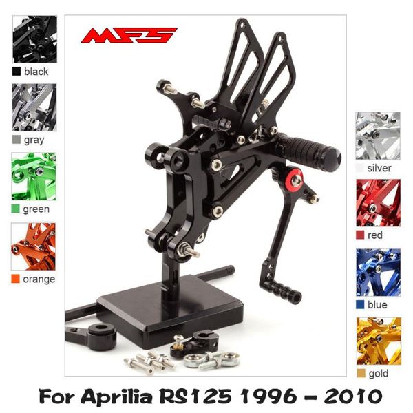 pedals mfs motorcycle rearset cnc adjustable foot pegs for aprilia 125 2001 2002 2003 2004 2005 2006 2007 2008 2009 2010 footrests
pedals mfs motorcycle rearset cnc adjustable foot pegs for aprilia 125 2001 2002 2003 2004 2005 2006 2007 2008 2009 2010 footrests
