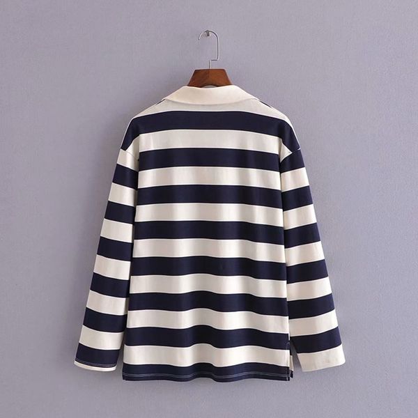 women's hoodies & sweatshirts 2021 striped lapels polo with long sleeve comfortable cotton lapel simple loose large female, Black
women's hoodies & sweatshirts 2021 striped lapels polo with long sleeve comfortable cotton lapel simple loose large female, Black