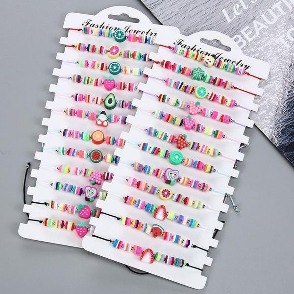 charm bracelets 2021 12pcs/lot kawaii cartoon strawberry fruit soft pottery pendant bracelet for kids adjustable female jewelry accessorie, Golden;silver
charm bracelets 2021 12pcs/lot kawaii cartoon strawberry fruit soft pottery pendant bracelet for kids adjustable female jewelry accessorie, Golden;silver