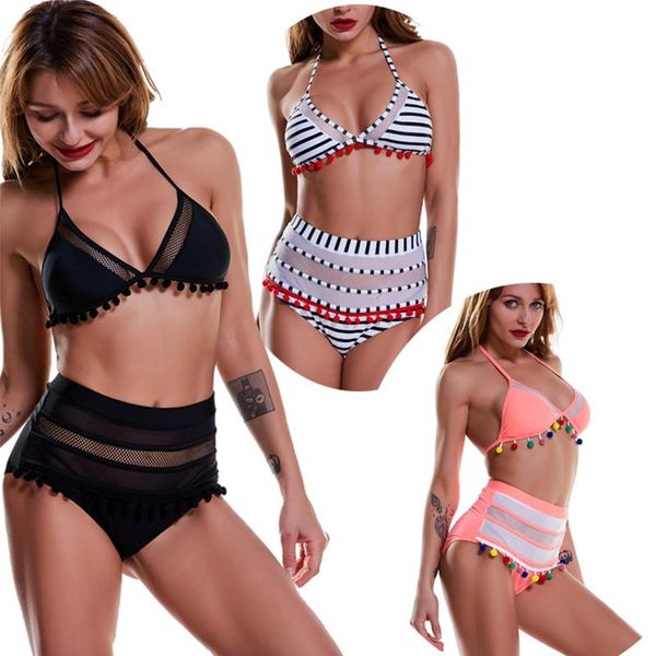 women's swimwear 2021 halter retro mesh hollow out string biquini bathing suit female swimsuit high waist plus size women bikini, White;black
women's swimwear 2021 halter retro mesh hollow out string biquini bathing suit female swimsuit high waist plus size women bikini, White;black