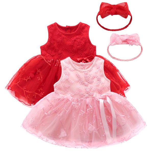 girl's dresses lace flowers born baby girls dress summer sleeveless party christening gown princess infant & headband girl clothes, Red;yellow
girl's dresses lace flowers born baby girls dress summer sleeveless party christening gown princess infant & headband girl clothes, Red;yellow