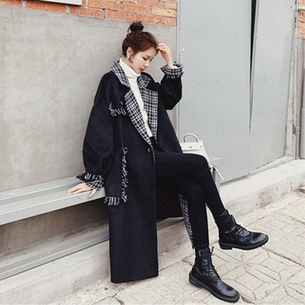 women's wool & blends woolen coat mid-length over-the-knee gentle cotton padded thickened overcoat 2021 autumn and winter long, Black
women's wool & blends woolen coat mid-length over-the-knee gentle cotton padded thickened overcoat 2021 autumn and winter long, Black