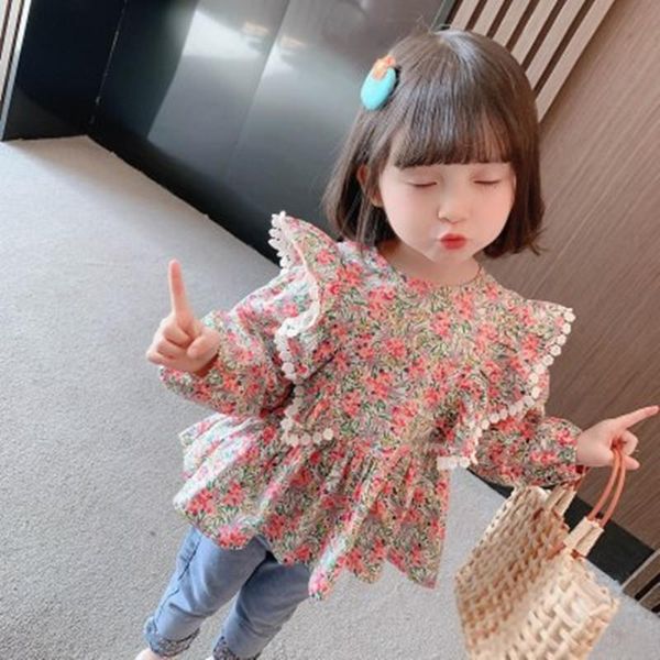 spring and autumn new children's cotton linen shirt girls lace puff sleeve baby shirt cute, Blue
spring and autumn new children's cotton linen shirt girls lace puff sleeve baby shirt cute, Blue