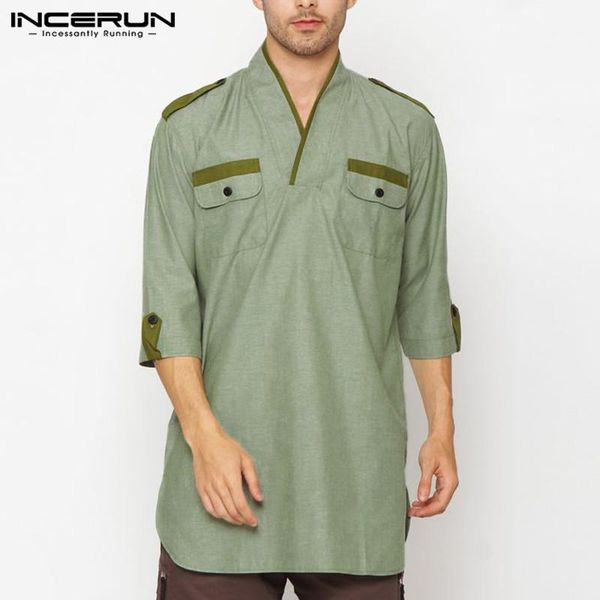vintage men shirt half sleeve v neck summer 2021 streetwear muslim kaftan patchwork retro casual kurtas men's shirts, White;black
vintage men shirt half sleeve v neck summer 2021 streetwear muslim kaftan patchwork retro casual kurtas men's shirts, White;black