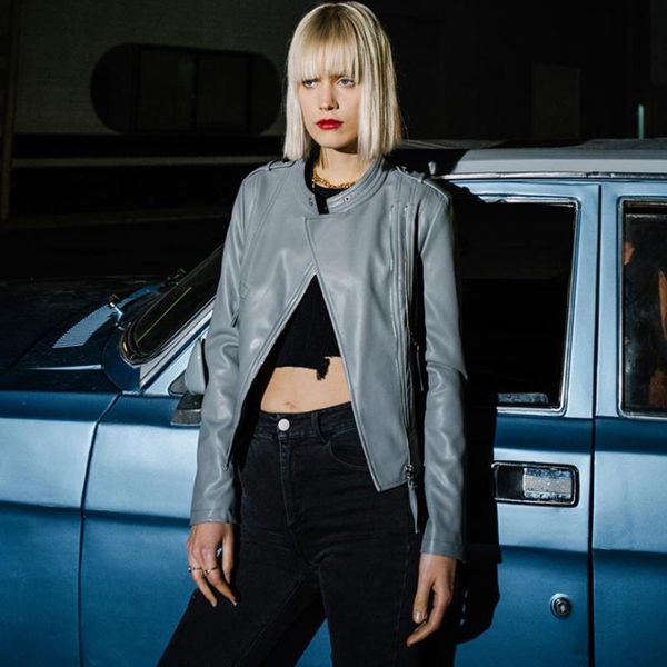 women's leather & faux 2021 spring locomotive zipper jacket female short suede motorcycle pockets black pu bikers f1031
women's leather & faux 2021 spring locomotive zipper jacket female short suede motorcycle pockets black pu bikers f1031