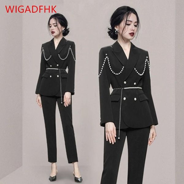 women's tracksuits black professional suit autumn 2021 fashion mid-length jacket high waist and small feet nine-point pants two-piece, Gray
women's tracksuits black professional suit autumn 2021 fashion mid-length jacket high waist and small feet nine-point pants two-piece, Gray