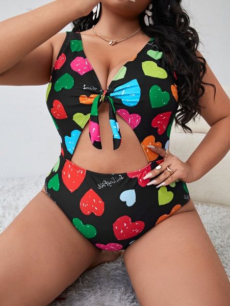 plus heart pattern cut-out one piece swimsuit n79w#, Black
plus heart pattern cut-out one piece swimsuit n79w#, Black