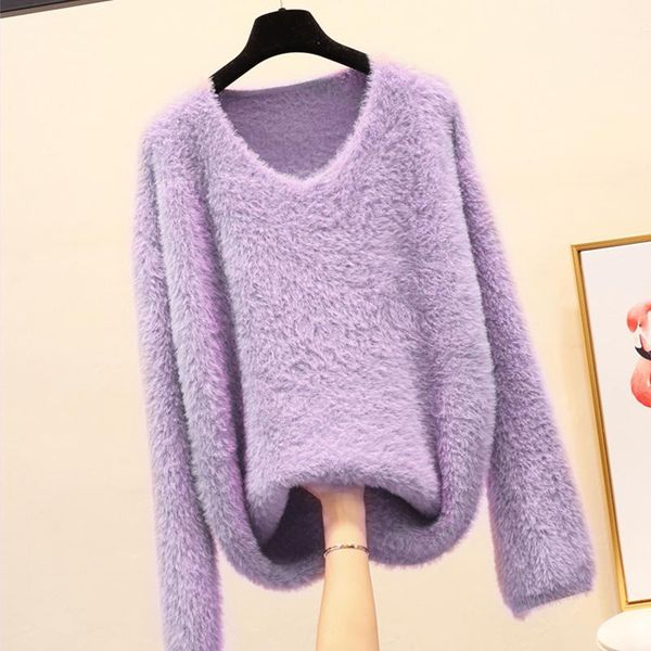 women's sweaters sweety elegant mohair sweater loose lazy knitted bottoming soft cashmere pullover autumn winter 2021 sueter mujer, White;black
women's sweaters sweety elegant mohair sweater loose lazy knitted bottoming soft cashmere pullover autumn winter 2021 sueter mujer, White;black