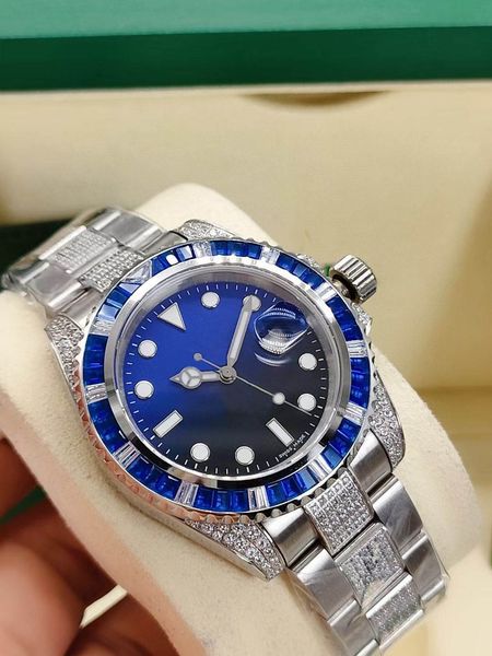 mens automatic movement watch full stainless steel strap blue diamond bezel mechanical watches sports men's wristwatch man wristwatches, Slivery;brown
mens automatic movement watch full stainless steel strap blue diamond bezel mechanical watches sports men's wristwatch man wristwatches, Slivery;brown