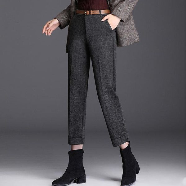women's pants & capris 2021 women wool autumn winter casual solid thick warm harem female fashion ankle-length trousers y989, Black;white
women's pants & capris 2021 women wool autumn winter casual solid thick warm harem female fashion ankle-length trousers y989, Black;white