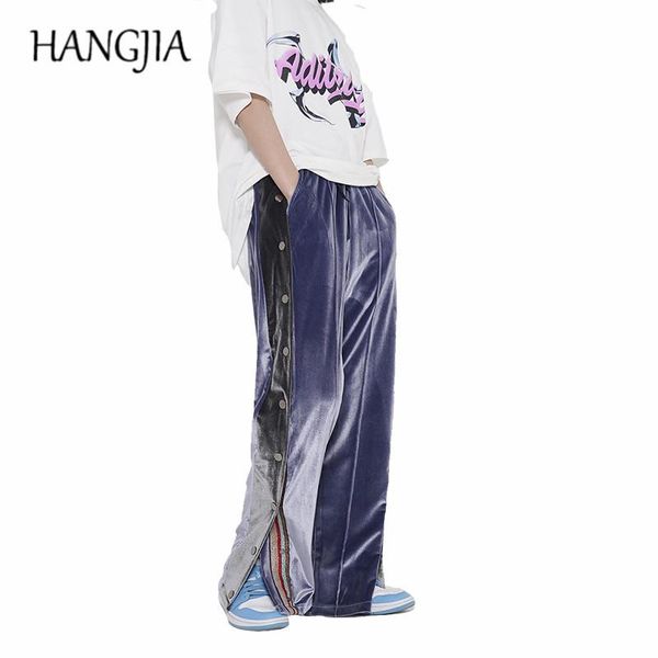 retro streetwear velvet rainbow stripes track pants hip hop vintage stitching velour sweatpant side-breasted men women men's, Black
retro streetwear velvet rainbow stripes track pants hip hop vintage stitching velour sweatpant side-breasted men women men's, Black