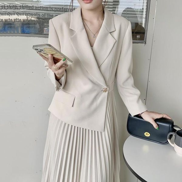 casual dresses women elegant beige pleated shirt dress long sleeve single buttons female office style chic midi qa202, Black;gray
casual dresses women elegant beige pleated shirt dress long sleeve single buttons female office style chic midi qa202, Black;gray