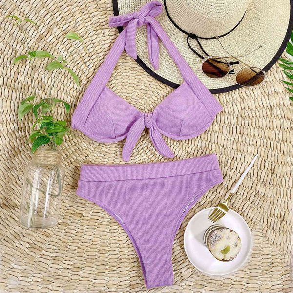 solid halter knotted high waist 2021 female swimsuit women swimwear two-pieces bikini ribbed bather bathing suit swimby
solid halter knotted high waist 2021 female swimsuit women swimwear two-pieces bikini ribbed bather bathing suit swimby