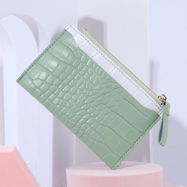 card holders fashion women pu leather crocodile pattern bank shopping id holder casual ladies contrast color wallet mini coin purse, Brown;gray
card holders fashion women pu leather crocodile pattern bank shopping id holder casual ladies contrast color wallet mini coin purse, Brown;gray