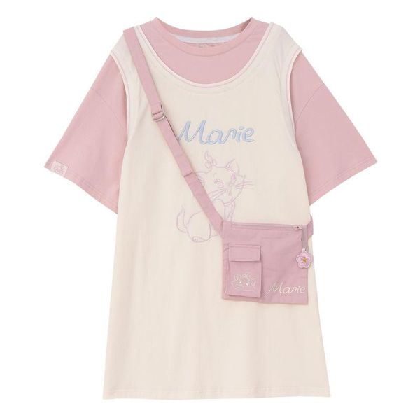 women's t-shirt 2021 summer sweet girl cute short-sleeved japanese fake two-piece middle-sleeved long skirt, White
women's t-shirt 2021 summer sweet girl cute short-sleeved japanese fake two-piece middle-sleeved long skirt, White