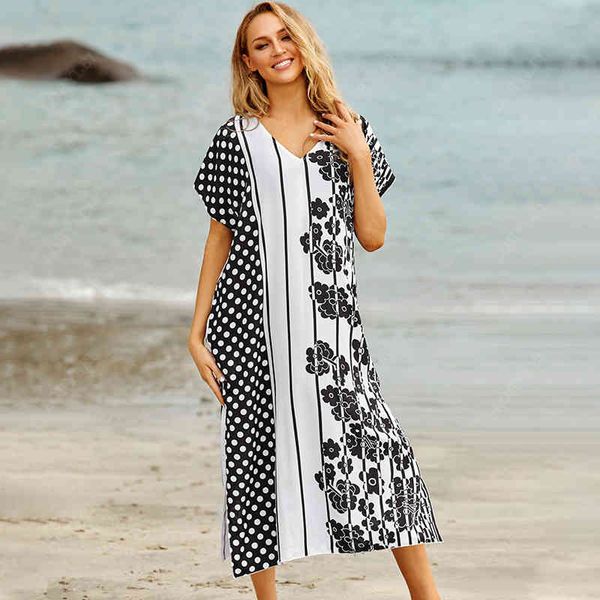 bikini cover-ups boho v-neck summer beach dress tunic women plus size wear swim suit cover up q1165 210420, White;black
bikini cover-ups boho v-neck summer beach dress tunic women plus size wear swim suit cover up q1165 210420, White;black