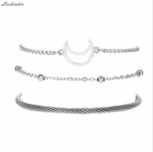 link, chain simple trendy silvery hollow moon,small ball,alloy rope bracelet women 3 pcs/set korean fashion jewelry 2021, Black
link, chain simple trendy silvery hollow moon,small ball,alloy rope bracelet women 3 pcs/set korean fashion jewelry 2021, Black