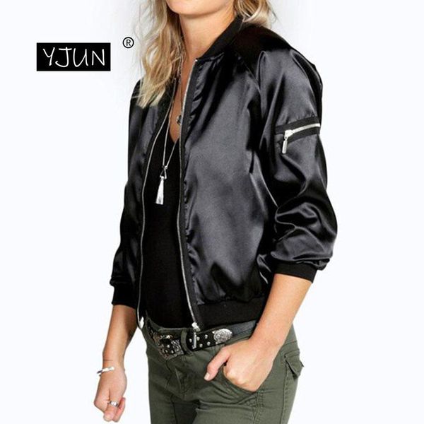women's jackets women long sleeve short baseball jacket zipper ladies spring autumn black small coat loose clothing outerwear streetwea, Black;brown
women's jackets women long sleeve short baseball jacket zipper ladies spring autumn black small coat loose clothing outerwear streetwea, Black;brown