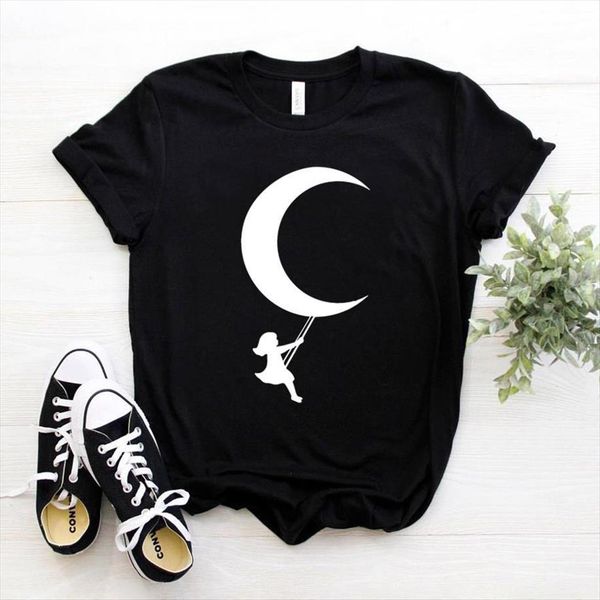 girl swinging from the moon women t shirt cotton casual funny for lady yong tee 6 color drop ship, White
girl swinging from the moon women t shirt cotton casual funny for lady yong tee 6 color drop ship, White