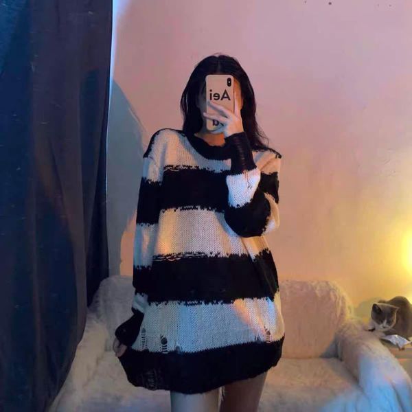 women's sweaters pullovers autumn winter oversize sweater women casual ulzzang striped jumper warm knit young, White;black
women's sweaters pullovers autumn winter oversize sweater women casual ulzzang striped jumper warm knit young, White;black