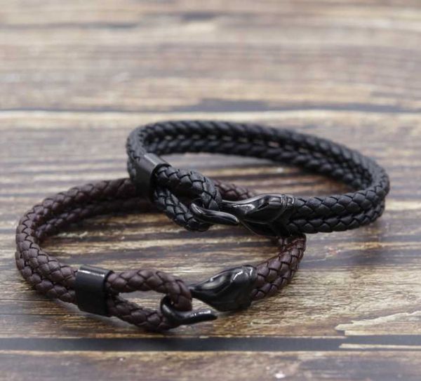charm bracelets men's stainless steel simple fashion punk braided bracelet buckle leather rope, Golden;silver
charm bracelets men's stainless steel simple fashion punk braided bracelet buckle leather rope, Golden;silver
