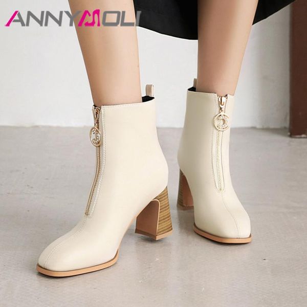 boots annymoli high heel woman thick ankle zip square toe short ladies shoes autumn winter beige large size 46, Black
boots annymoli high heel woman thick ankle zip square toe short ladies shoes autumn winter beige large size 46, Black