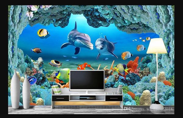 modern 3d wallpaper for wall sea world underwater caves dolphin fish flooring bricks bathroom mural wallpapers
modern 3d wallpaper for wall sea world underwater caves dolphin fish flooring bricks bathroom mural wallpapers