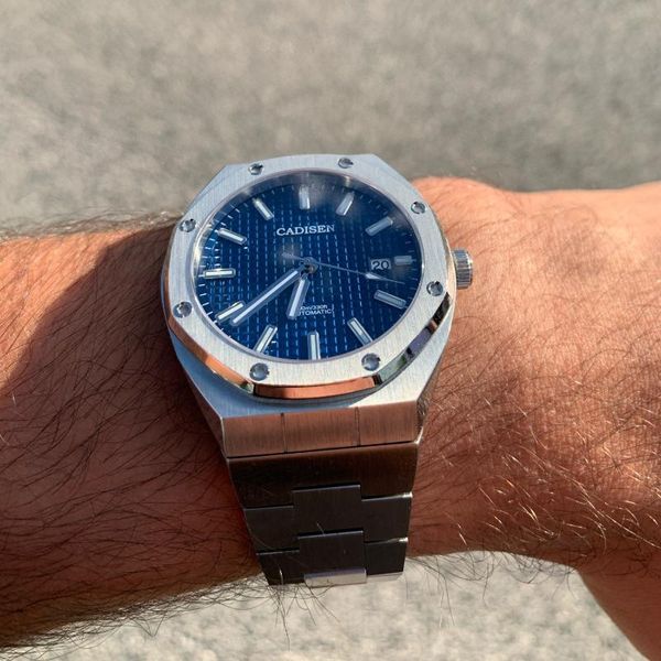 wristwatches cadisen 42mm luminous date men watch mechanical business automatic watches stainless steel 100m waterproof nh35a, Slivery;brown
wristwatches cadisen 42mm luminous date men watch mechanical business automatic watches stainless steel 100m waterproof nh35a, Slivery;brown
