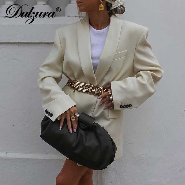 solid women blazer buttons long coat outwear pocket office ol streetwear 2021 autumn winter jacket oversized chain belt, Black;white
solid women blazer buttons long coat outwear pocket office ol streetwear 2021 autumn winter jacket oversized chain belt, Black;white
