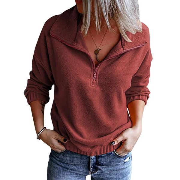 women's t-shirt women casual zipper up stretch turn down collar knitwear long sleeve spring autumn knitted female solid color pullover, White
women's t-shirt women casual zipper up stretch turn down collar knitwear long sleeve spring autumn knitted female solid color pullover, White