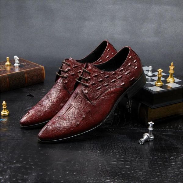 dress shoes men's leather embossed ostrich skin pointed toe men comfortable cowhide business, Black
dress shoes men's leather embossed ostrich skin pointed toe men comfortable cowhide business, Black
