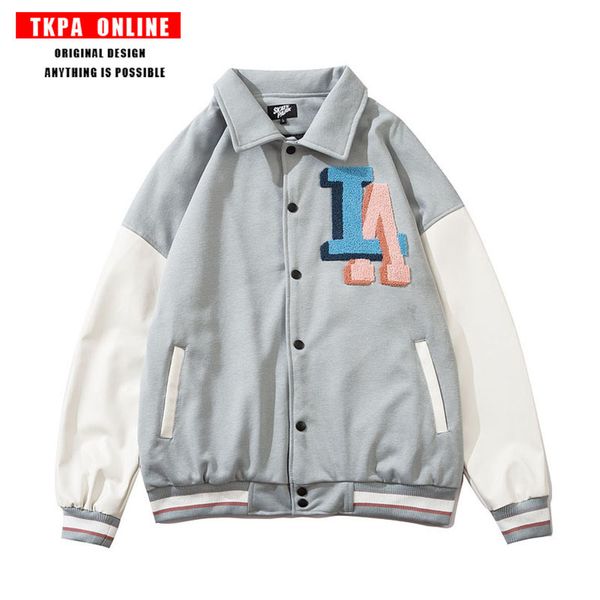 tkpa letter embroidered couple jacket spring and autumn new loose american street fashion brand jacket men and women, Black;brown
tkpa letter embroidered couple jacket spring and autumn new loose american street fashion brand jacket men and women, Black;brown