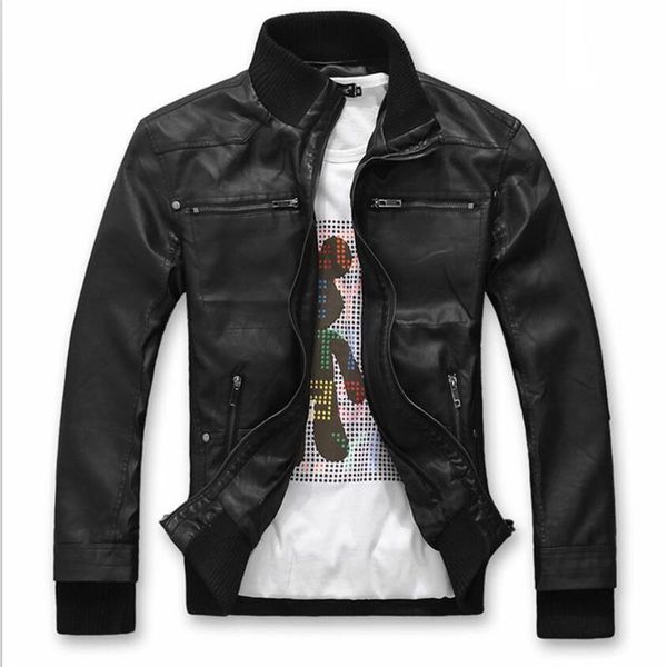men's fur & faux autumn jackets casual motorcycle pu jacket biker leather coats brand clothing, Black
men's fur & faux autumn jackets casual motorcycle pu jacket biker leather coats brand clothing, Black